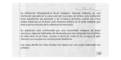 INSTITUCIÓN ETNOEDUCATIVA INTEGRAL RURAL TEJIENDO SABERES